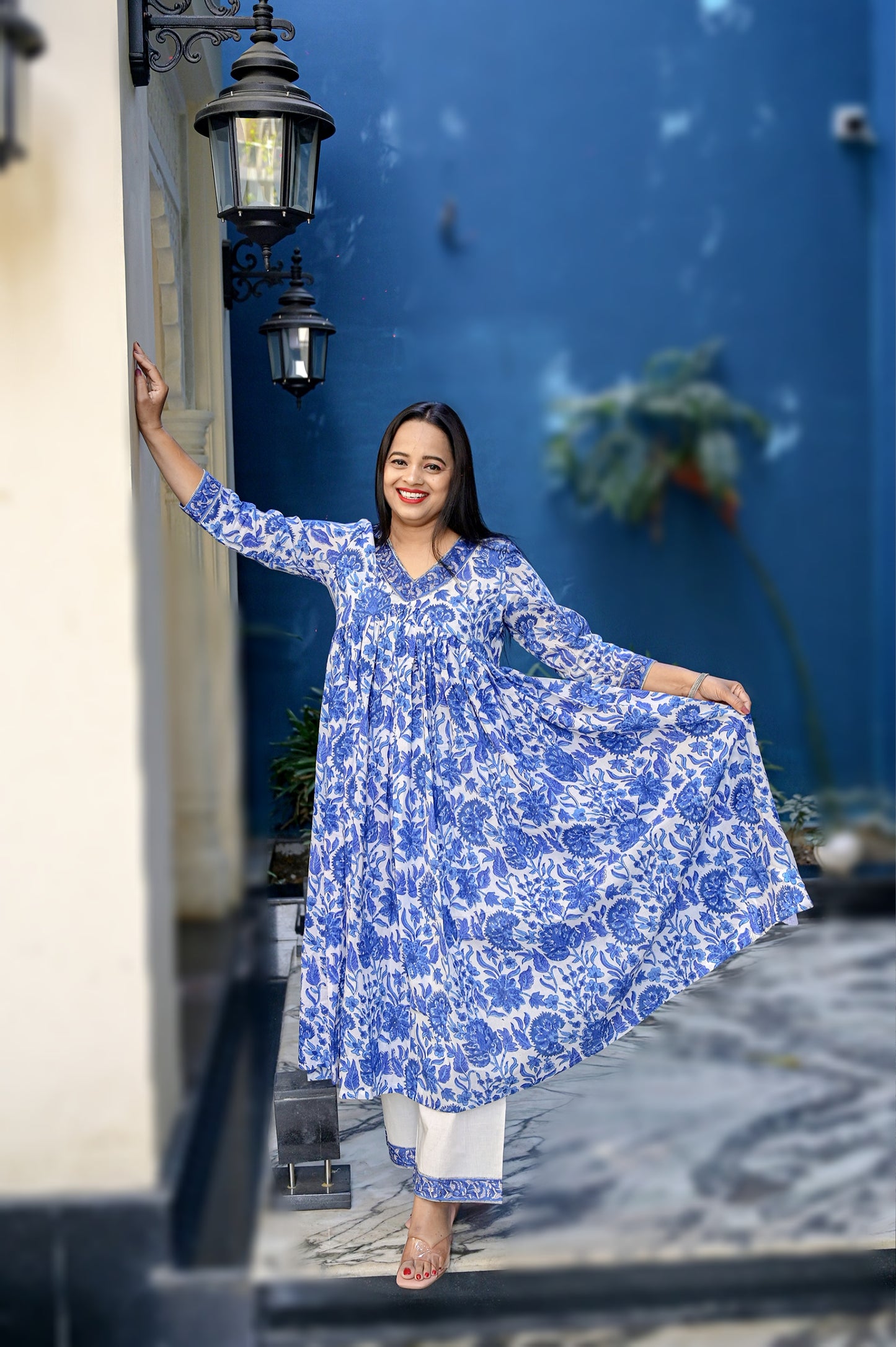 Masakali Handblock Mulmul Kurta-Pant Set